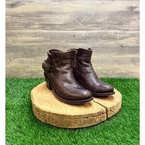 JB Dillon Women - Size 8B - Dark Brown Buckle Ankle Zipper Boots JWB1802